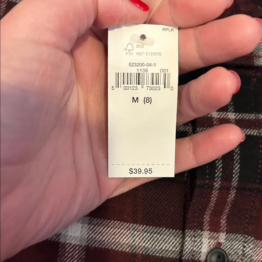 NWT GAP Kids Plaid Flannel Shirt, 8